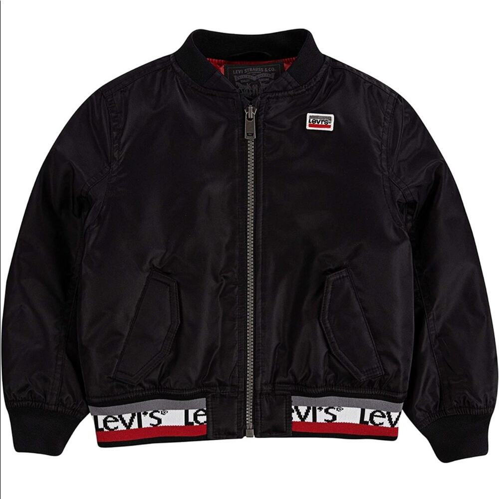LEVI’S Boys Bomber Logo Jacket Coat Black Unisex